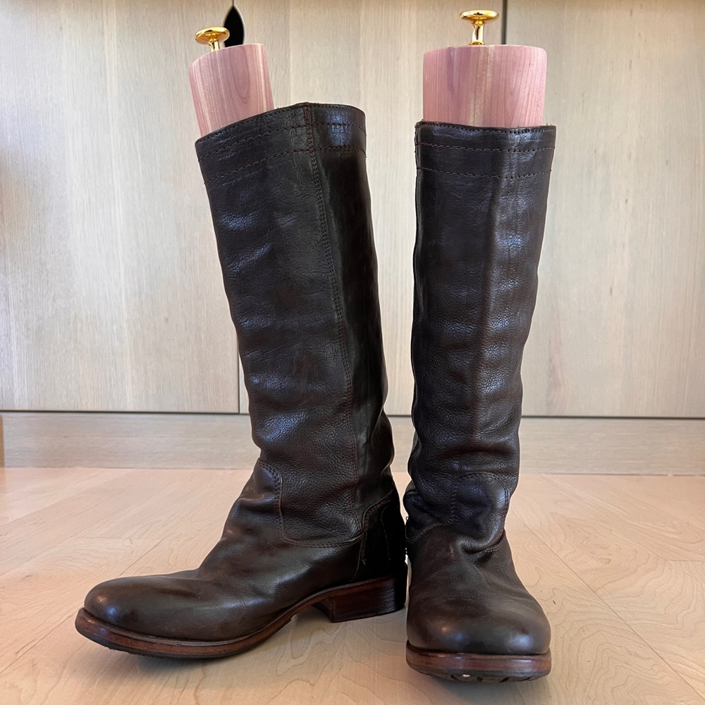 Fiorentini + Baker Tall Leather Over-the-Knee Boots in Dark Brown